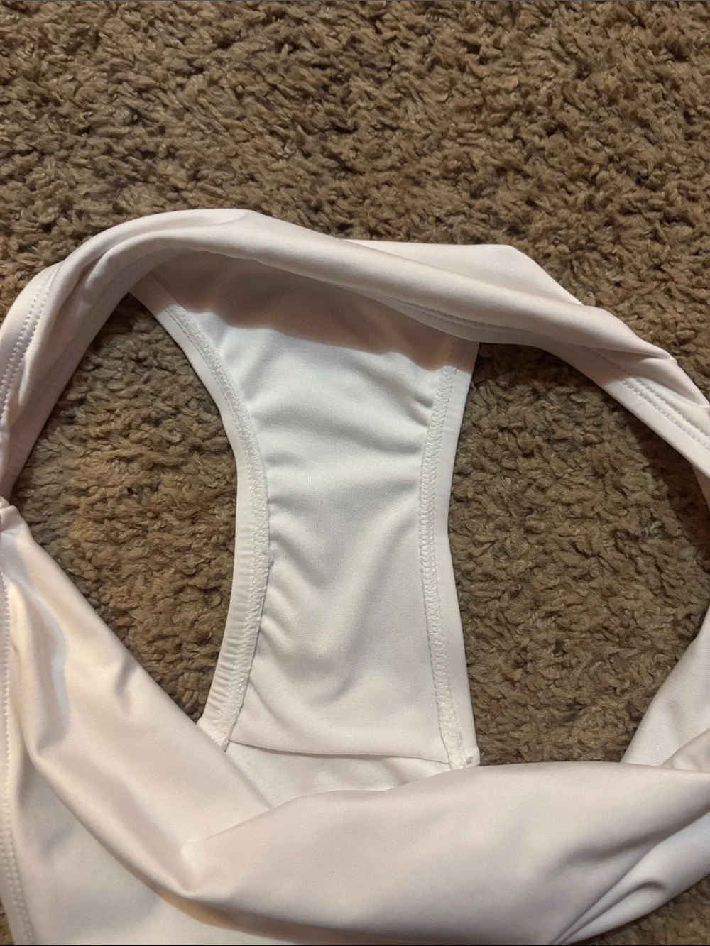 Michael Kors White Bikini Brief with Gold Logo Plaque